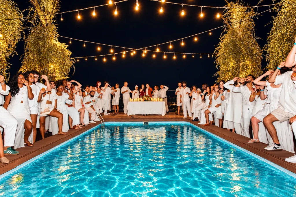 Year-end party in Nha Trang - all-white dress code party by the pool at Skylight